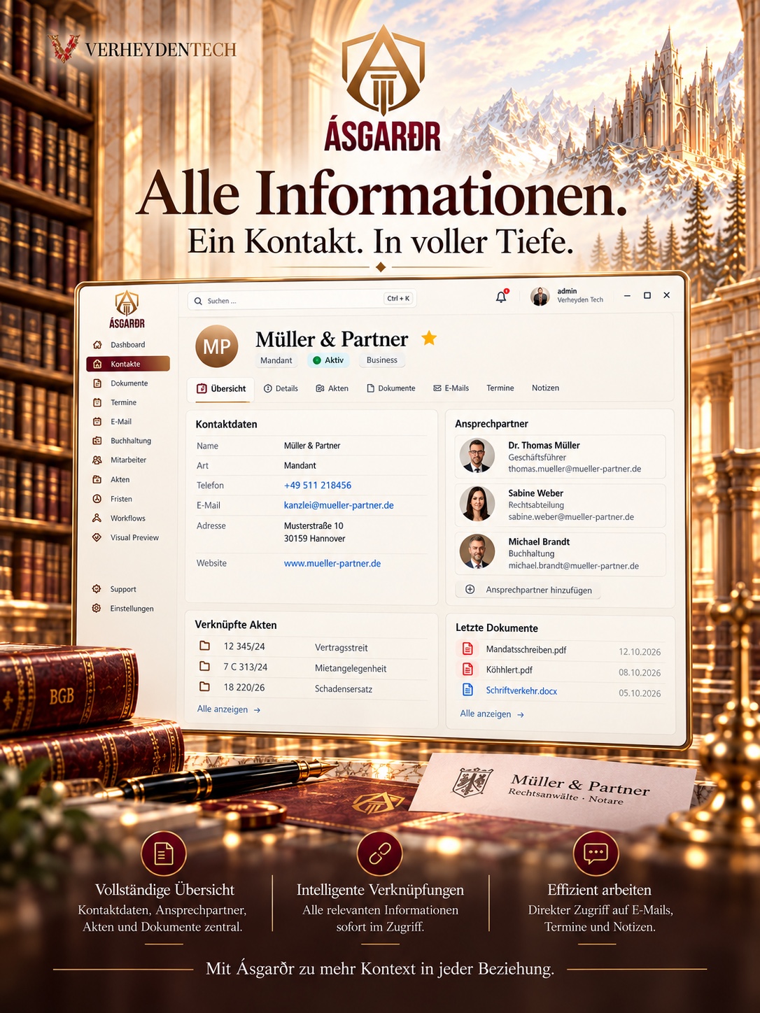 Marketingillustration „Alle Informationen.“ für Contact; kein Produkt-Screenshot.