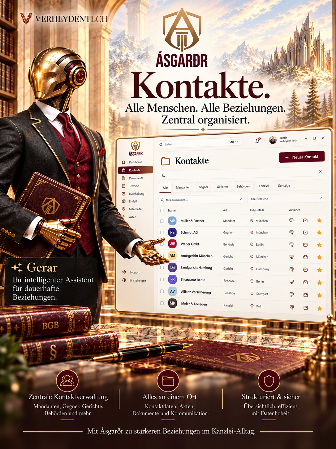 Marketingillustration „Kontakte.“ für Contact; kein Produkt-Screenshot.